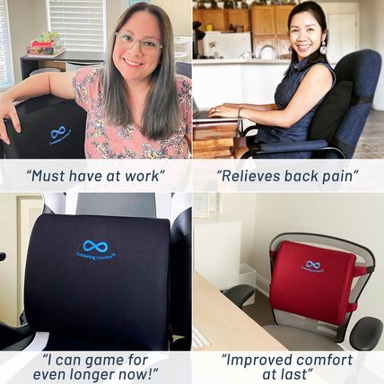 Everlasting Comfort Lumbar Support Pillow for Car Seat - Memory Foam Back Cushio