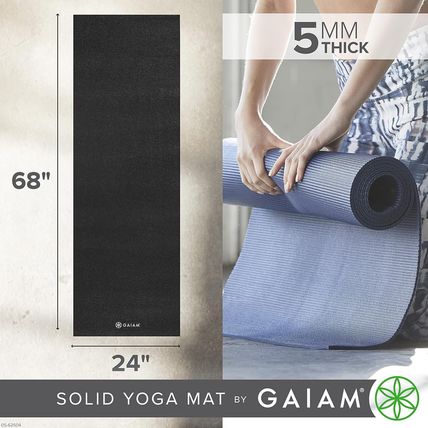 Gaiam Yoga Mat - Premium 5Mm Solid Thick Non Slip Exercise & Fitness Mat for All