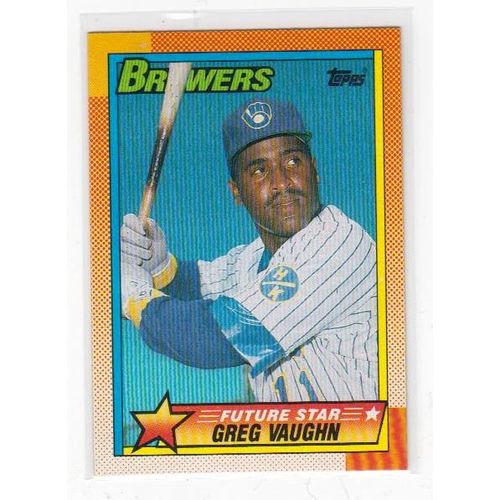 1990 Topps Greg Vaughn RC Rookie card #57 – Brewers
