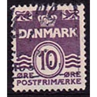 Denmark 1938 Wavy Lines 10 Øre Used Stamp.