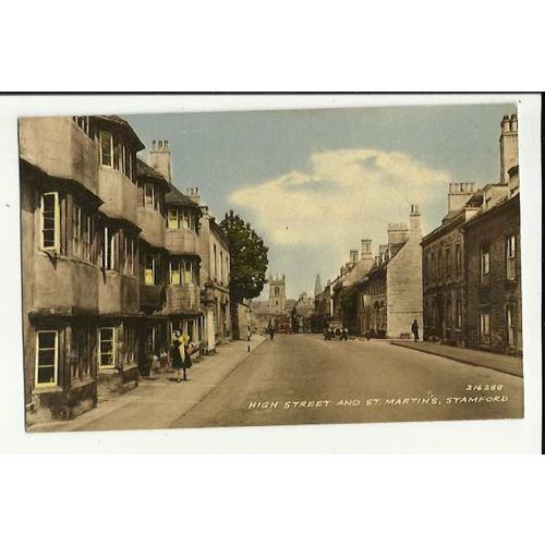 Lincolnshire STAMFORD High Street Postcard by Valentine (216288)
