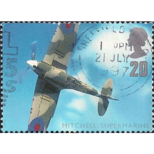 GB, AIR, Mitchell Supermarine, blue 1997, 20p