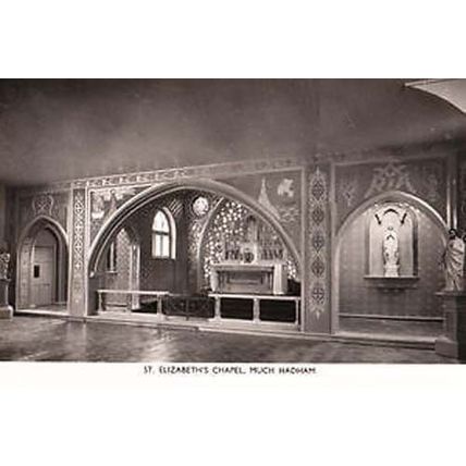 Much Hadham Hertfordshire Church Chapel Interior Rare Real Photo Postcard
