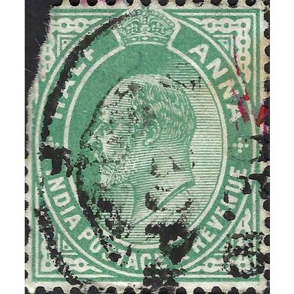 INDIA, King Edward VII, green 1902, ½anna, #2