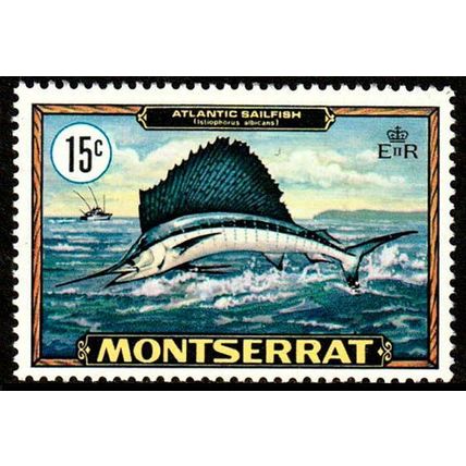 Montserrat 1969 Fish 15c MNH Stamp Sailfish