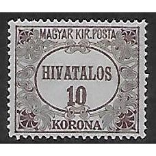 Di Mi 16: 10 Kr. lilac-brown Official Stamp: Art Nouveau Frame