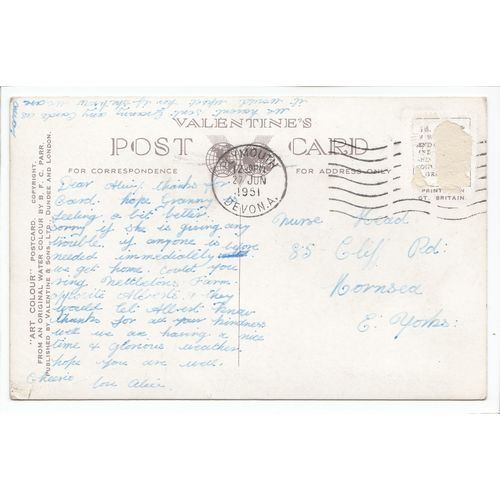 The Jolly Sailor Inn West Looe 1951 B F C Parr Art Postcard Cornwall