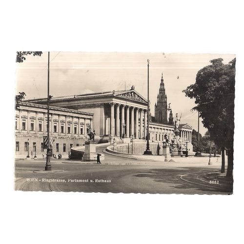 RINGSTRASSE, WIEN, AUSTRIA unused vintage postcard 1960 postmark.. Vienna =