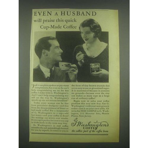 1931 G. Washington's Coffee Ad - Even a Husband