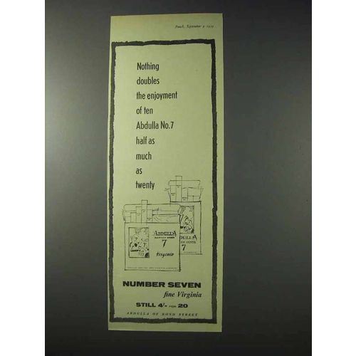 1959 Abdulla Number Seven Cigarettes Ad - Enjoyment