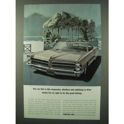 1965 Pontiac Bonneville Ad - Responsive, Obedient