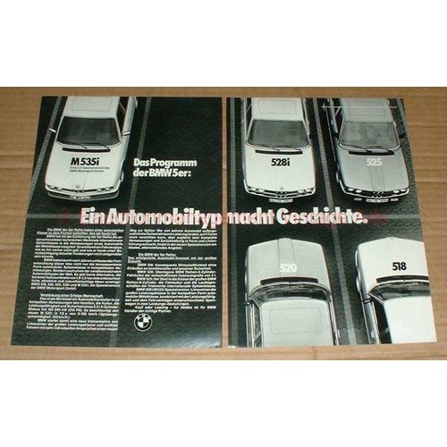 1979 2pg BMW 528i, 520, 518, 525 & M535i Car Ad, German