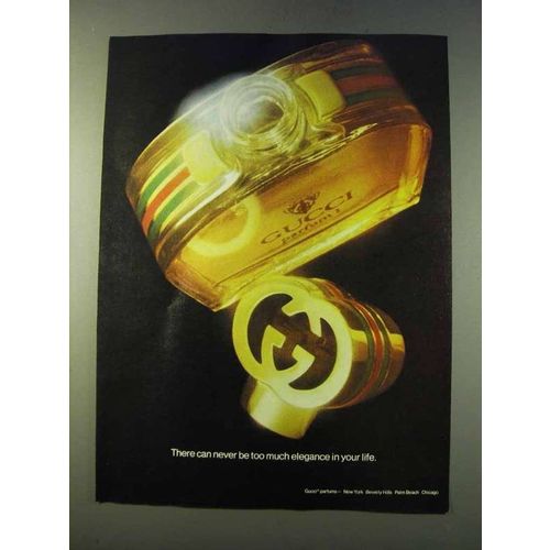 1979 Gucci Parfum Ad - Never Too Much Elegance