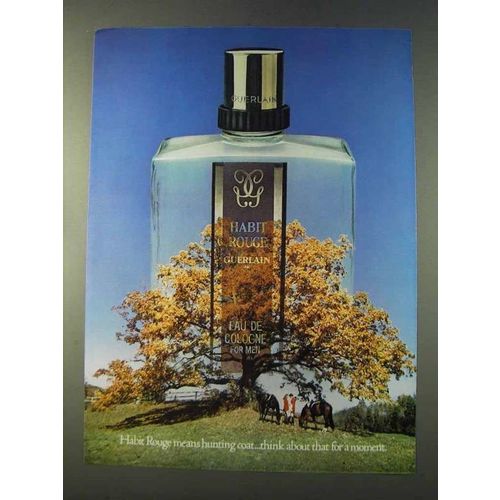 1979 Guerlain Habit Rouge Cologne Ad - Hunting Coat