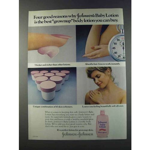 1981 Johnson & Johnson Baby Lotion Ad - Best Grownup