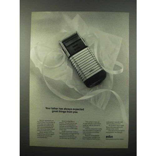 1989 Braun Electric Shaver Ad - Father Has Expected