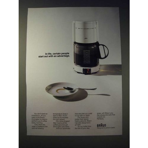 1989 Braun Aromaster Coffee Machine Ad - In life, certain people start out with