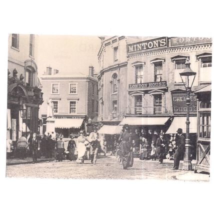 THE BULL RING, KIDDERMINSTER c.1895 WORCESTERSHIRE. museum postcard 1980s /