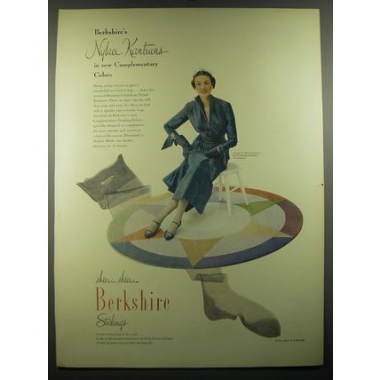 1949 Berkshire Nylace Kantruns Stockings Ad - Costume by Maurice Rentner