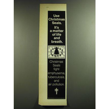 1969 Christmas Seals Ad - Use Christmas Seals. It's a matter of life and breath