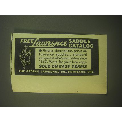 1945 Lawrence Saddles Advertisement