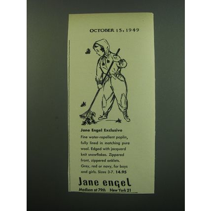1949 Jane Engel Snowsuit Advertisement
