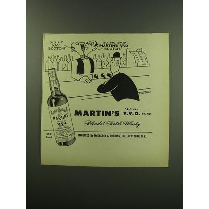1949 Martin's V.V.O. Scotch Ad - art by Otto Soglow