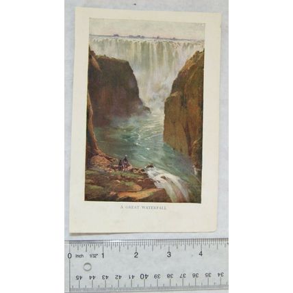 Coloured illustration: A Great Waterfall