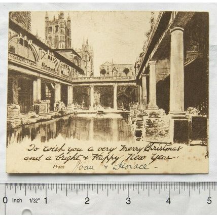 Vintage: Christmas Card - Roman Baths, Bath