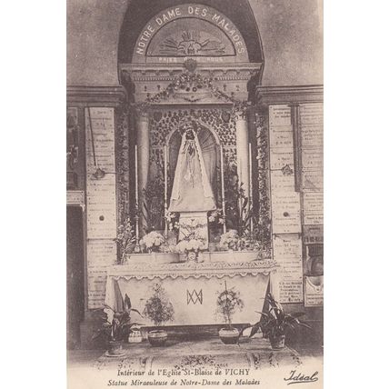 Eglise St San Blaise De Vichy Notre Dame Holy Mary Statue Old Postcard