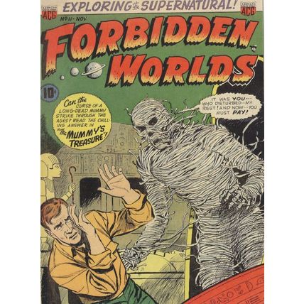 Forbidden Worlds 1950s Supernatural Comic Book The Mummy Postcard