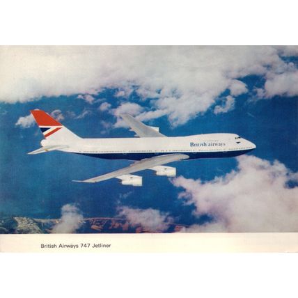 Postcard British Airways 747 Jetliner. Unposted