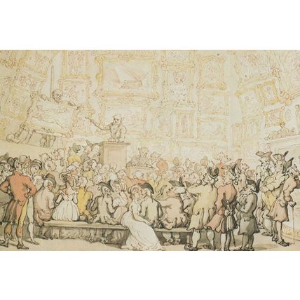Thomas Rowlandson A Sale At Christies Auctioneers Painting Postcard