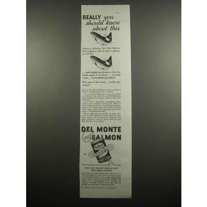 1933 Del Monte Red Salmon Ad - Really you should know about this