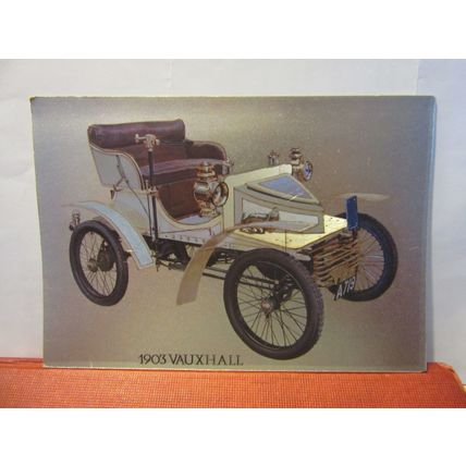 1903 VAUXHALL veteran car unused postcard silver finish to card #