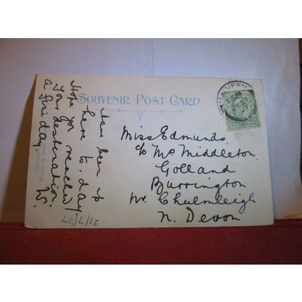 WORCESTERSHIRE BEACON MALVERN HILLS used antique postcard by Valentine 1907 pm =