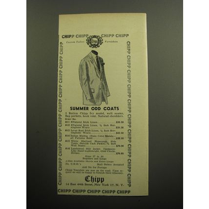 1957 Chipp Fashion Ad - Summer odd coats