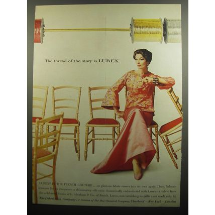 1957 Lurex Yarn Ad - The thread of the story is Lurex