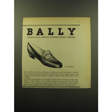 1959 Bally Guarda Shoes Ad - Bally Shoes that create international trends