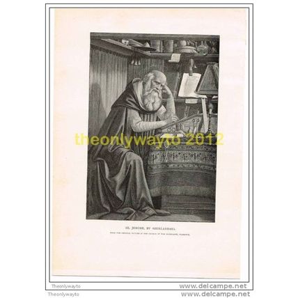 ST JEROME, BY GHIRLANDAIO, BOOK ILLUSTRATION, c1910 TIMOTHY COLE,