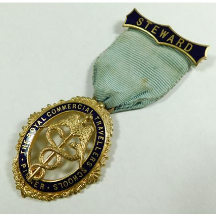 RCTA Royal Commercial Travellers Schools Pinner Steward Enamel Jewel Medal