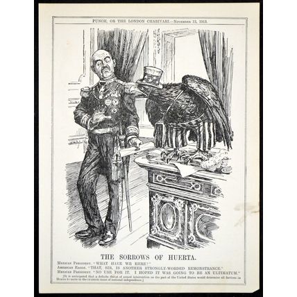 SORROWS OF HUERTA 1913 John Bernard Partridge PUNCH CARTOON PAGE