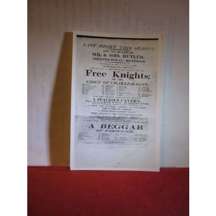 1810 poster, THE GEORGIAN 'THEATRE-ROYAL, RICHMOND, YORKSHIRE. unused postcard =