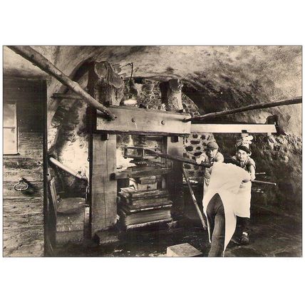 63 - Ambert - le pressage des feuilles blanches