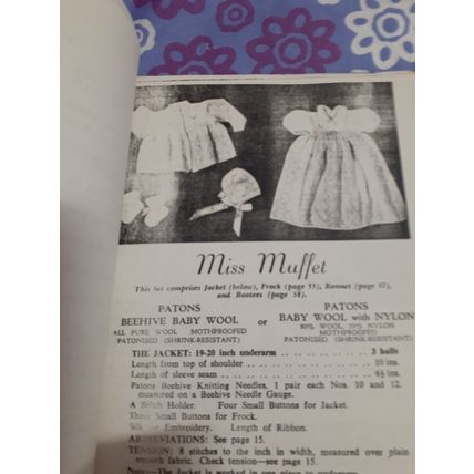 vintage knitting pattern book, copied patons #R21 selection shown