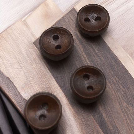9mm Brown Wooden Buttons Oval Shape 2 Hole Baby Knitting Sewing