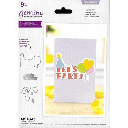 Crafter's Companion. Gemini. Let's Party Die Set. Die Cutting Cardmaking Crafts