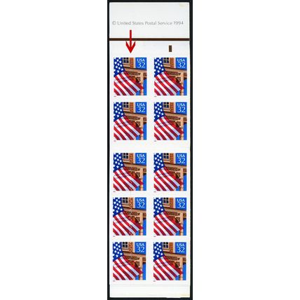 2921a (BK226b), Die Cut Error Shift On Two Panes - Stuart Katz