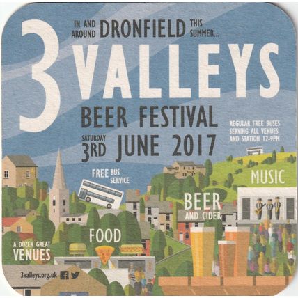 BEER MAT - HOP JACKER BREWERY - 3 VALLEYS BEER FESTIVAL - (Cat 001) - (2017)