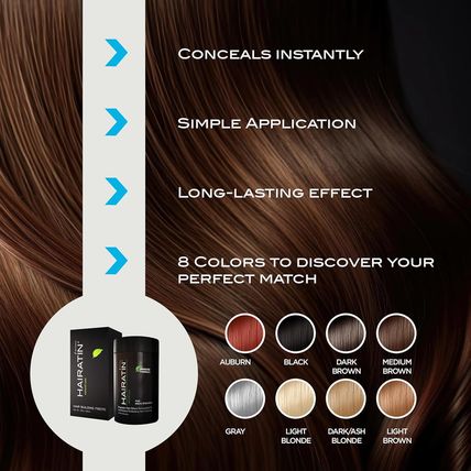 HAIRATIN Building Fibers for Thinning Hair, Light Brown, 28G - Achieve Fuller, N